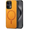 Phonesta Retro Vegan Leather MagSafe Back Cover hoesje voor Oppo Reno13 Pro - Oranje