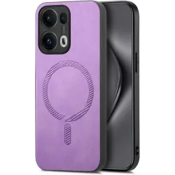 Phonesta Retro Vegan Leather MagSafe Back Cover hoesje voor Oppo Reno13 Pro - Paars