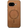 Phonesta Retro Vegan Leather MagSafe Back Cover hoesje voor Google Pixel 9a - Bruin 2