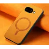 Phonesta Retro Vegan Leather MagSafe Back Cover hoesje voor Google Pixel 9a - Oranje 4