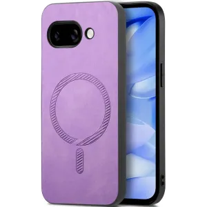 Phonesta Retro Vegan Leather MagSafe Back Cover hoesje voor Google Pixel 9a - Paars