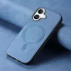 Phonesta Retro Vegan Leather MagSafe Back Cover hoesje voor Apple iPhone 16 - Blauw 2