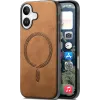 Phonesta Retro Vegan Leather MagSafe Back Cover hoesje voor Apple iPhone 16 - Bruin