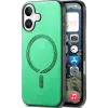 Phonesta Retro Vegan Leather MagSafe Back Cover hoesje voor Apple iPhone 16 - Groen