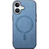 Phonesta Retro Vegan Leather MagSafe Back Cover hoesje voor Apple iPhone 16 Plus - Blauw 3