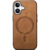 Phonesta Retro Vegan Leather MagSafe Back Cover hoesje voor Apple iPhone 16 Plus - Bruin 3