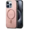Phonesta Retro Vegan Leather MagSafe Back Cover hoesje voor Apple iPhone 16 Pro - Roze