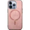 Phonesta Retro Vegan Leather MagSafe Back Cover hoesje voor Apple iPhone 16 Pro - Roze 3