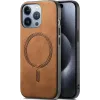 Phonesta Retro Vegan Leather MagSafe Back Cover hoesje voor Apple iPhone 16 Pro Max - Bruin