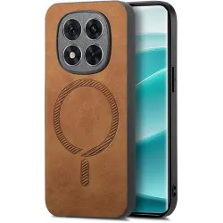 Phonesta Retro Vegan Leather MagSafe Back Cover hoesje voor Xiaomi Redmi Note 14 Pro Plus - Bruin