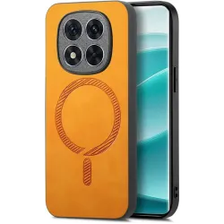 Phonesta Retro Vegan Leather MagSafe Back Cover hoesje voor Xiaomi Redmi Note 14 Pro Plus - Oranje
