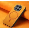 Phonesta Retro Vegan Leather MagSafe Back Cover hoesje voor Xiaomi Redmi Note 14 Pro Plus - Oranje 2