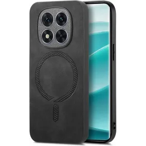 Phonesta Retro Vegan Leather MagSafe Back Cover hoesje voor Xiaomi Redmi Note 14 Pro Plus - Zwart