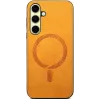 Phonesta Retro Vegan Leather MagSafe Back Cover hoesje voor Samsung Galaxy A36/A56 - Oranje 2