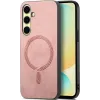 Phonesta Retro Vegan Leather MagSafe Back Cover hoesje voor Samsung Galaxy A36/A56 - Roze