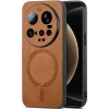 Phonesta Retro Vegan Leather MagSafe Back Cover hoesje voor Xiaomi 15 Ultra - Bruin