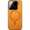Phonesta Retro Vegan Leather MagSafe Back Cover hoesje voor Xiaomi 15 - Oranje 2