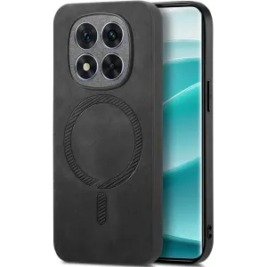 Phonesta Retro Vegan Leather MagSafe Back Cover hoesje voor Xiaomi Redmi Note 14 Pro 5G / Xiaomi Poco X7 - Zwart