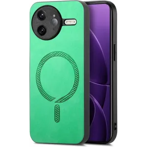 Phonesta Retro Vegan Leather MagSafe Back Cover hoesje voor Xiaomi Poco F7 Ultra - Groen