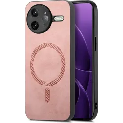 Phonesta Retro Vegan Leather MagSafe Back Cover hoesje voor Xiaomi Poco F7 Ultra - Roze