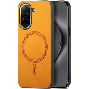 Phonesta Retro Vegan Leather MagSafe Back Cover hoesje voor Xiaomi Redmi A5 171.7mm - Oranje