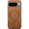 Phonesta Retro Vegan Leather MagSafe Back Cover hoesje voor Google Pixel 10 Pro XL - Bruin 2