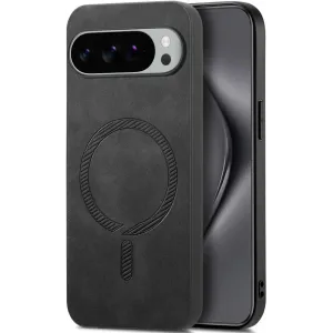 Phonesta Retro Vegan Leather MagSafe Back Cover hoesje voor Google Pixel 10 Pro XL - Zwart