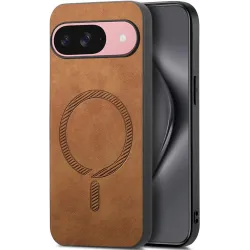 Phonesta Retro Vegan Leather MagSafe Back Cover hoesje voor Google Pixel 10 / 10 Pro - Bruin