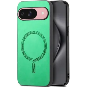 Phonesta Retro Vegan Leather MagSafe Back Cover hoesje voor Google Pixel 10 / 10 Pro - Groen