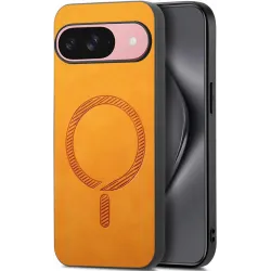 Phonesta Retro Vegan Leather MagSafe Back Cover hoesje voor Google Pixel 10 / 10 Pro - Oranje