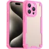 Phonesta Shockproof Armor Back Cover hoesje voor Apple iPhone 15 Pro - Roze
