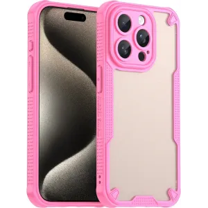 Phonesta Shockproof Armor Back Cover hoesje voor Apple iPhone 15 Pro - Roze