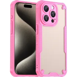 Phonesta Shockproof Armor Back Cover hoesje voor Apple iPhone 15 Pro Max - Roze
