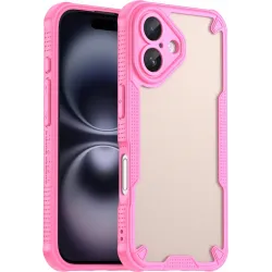 Phonesta Shockproof Armor Back Cover hoesje voor Apple iPhone 16 - Roze