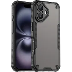 Phonesta Shockproof Armor Back Cover hoesje voor Apple iPhone 16 Plus - Zwart