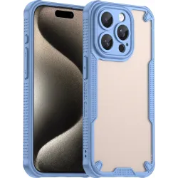 Phonesta Shockproof Armor Back Cover hoesje voor Apple iPhone 15 Pro Max - Blauw