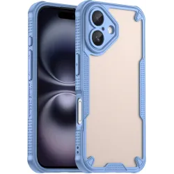 Phonesta Shockproof Armor Back Cover hoesje voor Apple iPhone 16 - Blauw