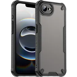 Phonesta Shockproof Armor Back Cover hoesje voor Apple iPhone 17e/16e - Zwart