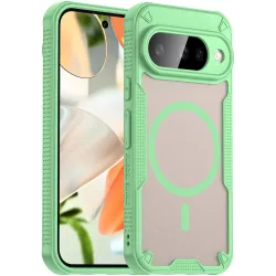 Phonesta Shockproof Armor Back Cover hoesje met MagSafe voor Google Pixel 10 - Groen