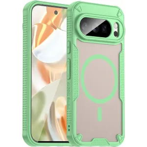 Phonesta Shockproof Armor Back Cover hoesje met MagSafe voor Google Pixel 10 Pro - Groen