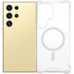 Phonesta Shockproof MagSafe Back Cover hoesje voor Samsung Galaxy S24 Ultra - Transparant