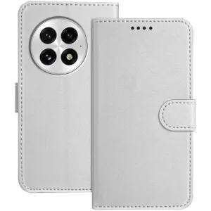 Phonesta Smooth Skin Book Wallet Case hoesje voor OnePlus 13 - Zilver