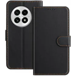 Phonesta Smooth Skin Book Wallet Case hoesje voor OnePlus 13 - Zwart
