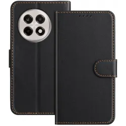 Phonesta Smooth Skin Book Wallet Case hoesje voor OnePlus 13R - Zwart