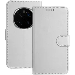 Phonesta Smooth Skin Book Wallet Case hoesje voor HONOR Magic7 Pro - Zilver