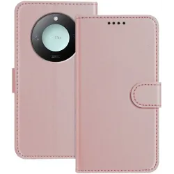 Phonesta Smooth Skin Book Wallet Case hoesje voor HONOR X9c Smart - Roségoud