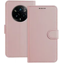 Phonesta Smooth Skin Book Wallet Case hoesje voor Realme 14 Pro Plus - Roségoud