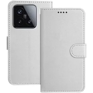Phonesta Smooth Skin Book Wallet Case hoesje voor Xiaomi 15 - Zilver