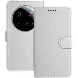 Phonesta Smooth Skin Book Wallet Case hoesje voor Xiaomi 15 Ultra - Zilver