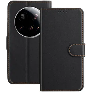 Phonesta Smooth Skin Book Wallet Case hoesje voor Xiaomi 15 Ultra - Zwart